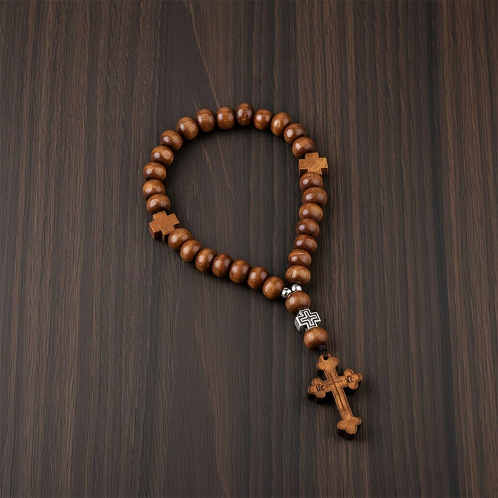 Christianartworkshop Anhänger „Treue Reise“ aus Holz mit Kreuzmotiv: Fahre mit Gottes Frieden - image 9