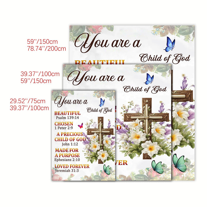 Christianartworkshop Wandteppich „Gotteskind“ mit Bibeltext und Kreuz: Biblische Inspiration und gemütliche Wohndekoration - image 5