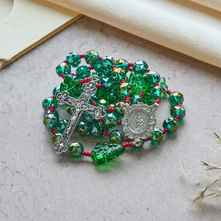 Weihnachtsgeschenk von Christianartworkshop: Fröhlicher grüner Baum der Hoffnung – Weihnachtsrosenkranz: Feiern Sie Christi Geburt - image 7