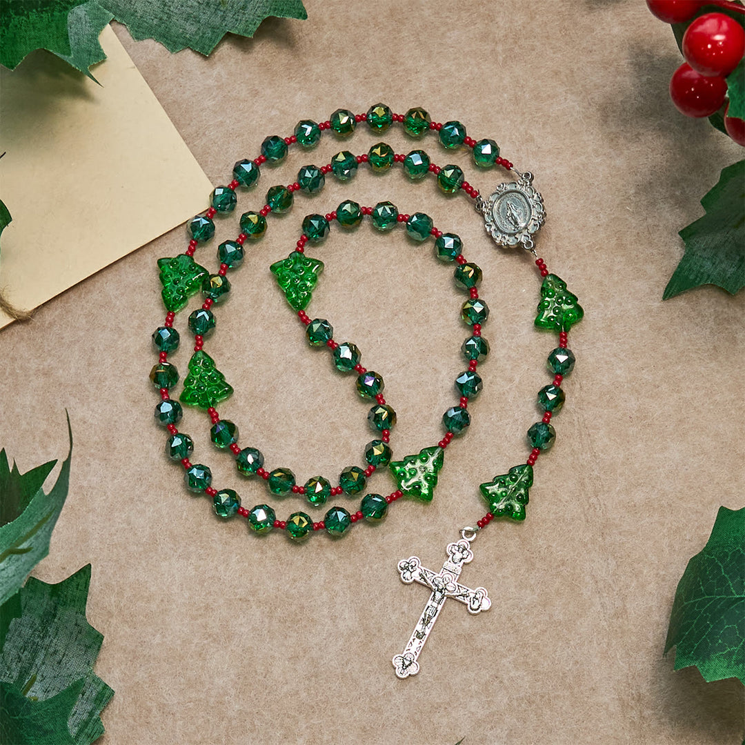 Weihnachtsgeschenk von Christianartworkshop: Fröhlicher grüner Baum der Hoffnung – Weihnachtsrosenkranz: Feiern Sie Christi Geburt - image 6