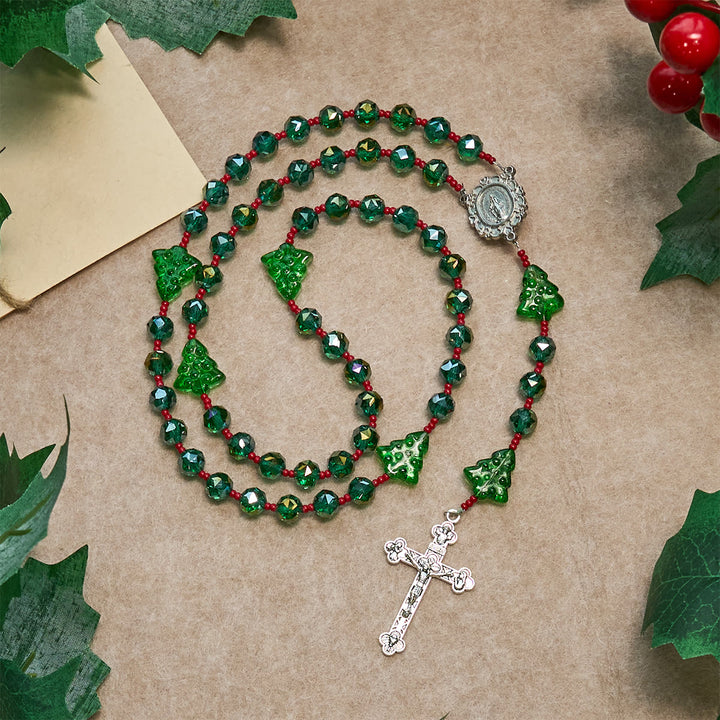 Weihnachtsgeschenk von Christianartworkshop: Fröhlicher grüner Baum der Hoffnung – Weihnachtsrosenkranz: Feiern Sie Christi Geburt - image 6