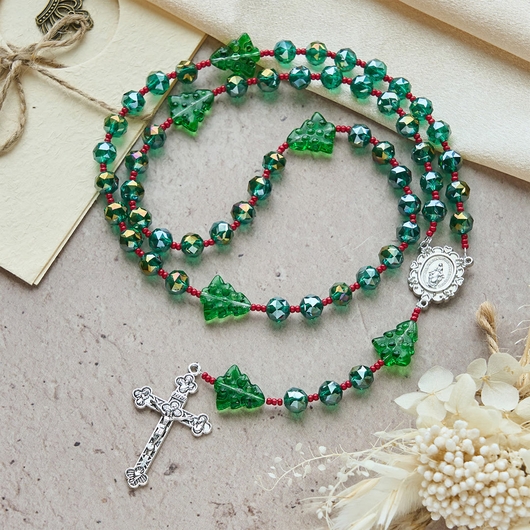 Weihnachtsgeschenk von Christianartworkshop: Fröhlicher grüner Baum der Hoffnung – Weihnachtsrosenkranz: Feiern Sie Christi Geburt - image 8