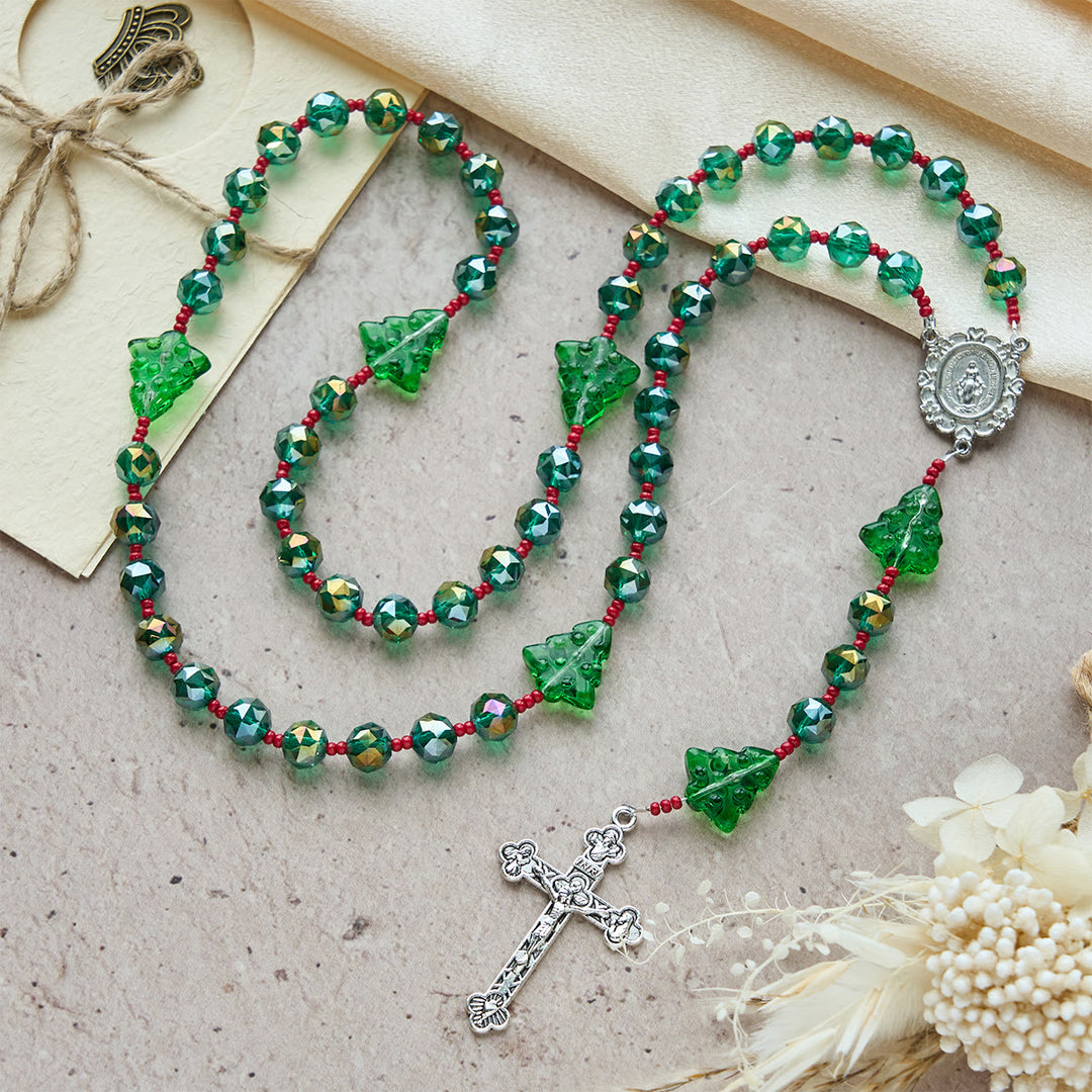 Weihnachtsgeschenk von Christianartworkshop: Fröhlicher grüner Baum der Hoffnung – Weihnachtsrosenkranz: Feiern Sie Christi Geburt - image 9