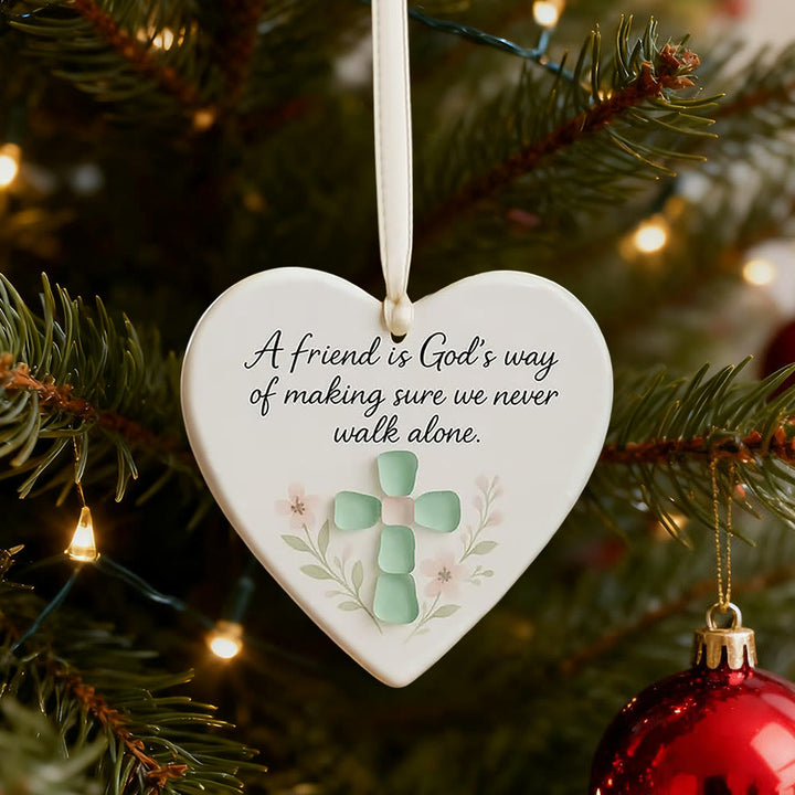 Herzförmiger Hängeschmuck von Christianartworkshop: Freundschaft ist Gottes Weg – Erinnerung an Glauben und Freundschaft - image 7