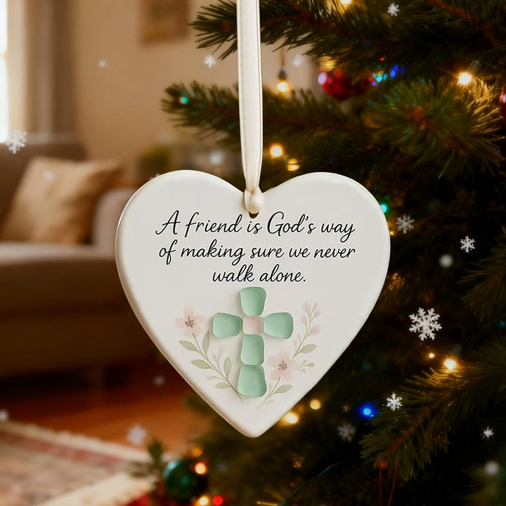 Herzförmiger Hängeschmuck von Christianartworkshop: Freundschaft ist Gottes Weg – Erinnerung an Glauben und Freundschaft - image 4