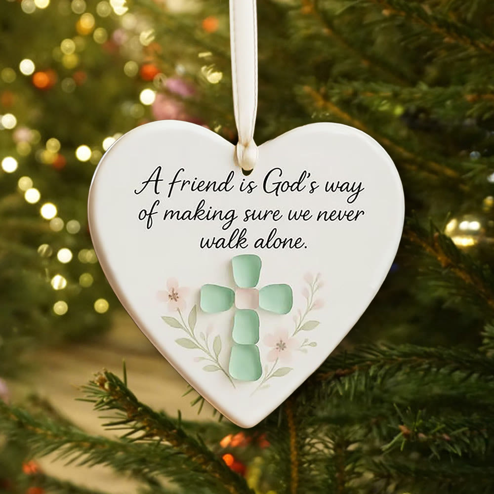 Herzförmiger Hängeschmuck von Christianartworkshop: Freundschaft ist Gottes Weg – Erinnerung an Glauben und Freundschaft - image 6
