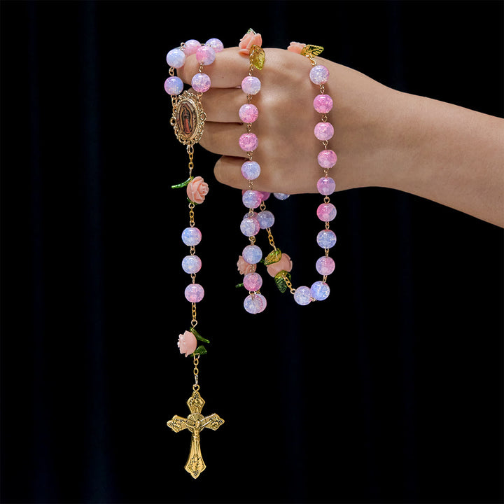 Christianartworkshop Jungfrau Maria mit Rosenkranz: Zeitloser Glaube & Blumensymbol des Glaubens - image 1
