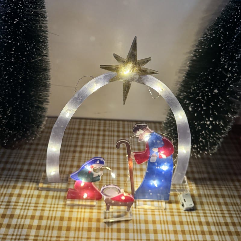 Christianartworkshop Heilige Familie Lichtdekoration: Weihnachtsgeschichte & Andachtsanhänger für Zuhause - image 1