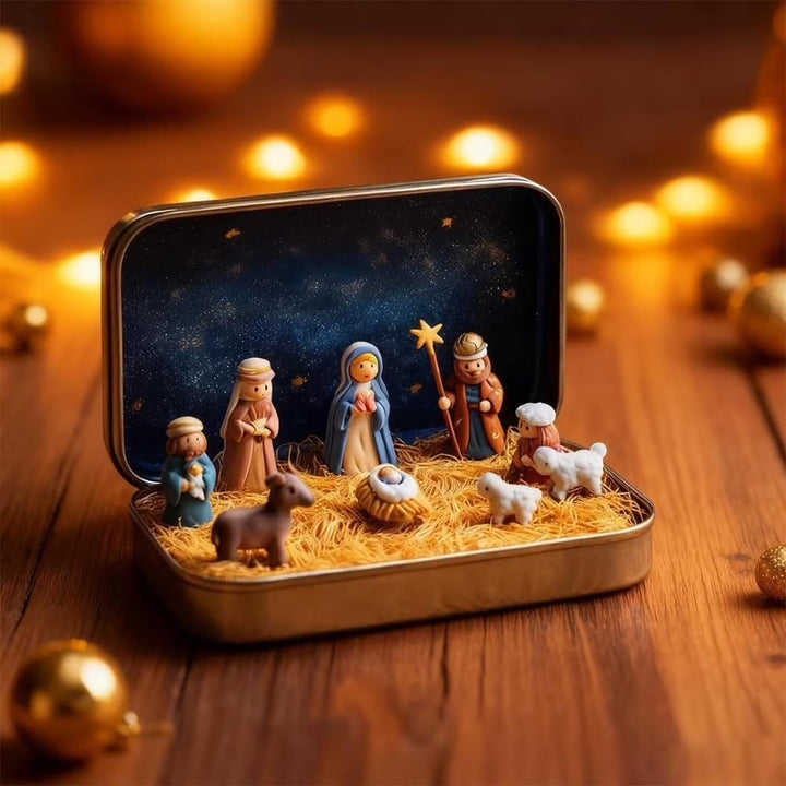 Christliche Krippenszene aus Blech: Eine Miniaturumarmung des Weihnachtsglaubens und der Weihnachtsgeschichte - image 6