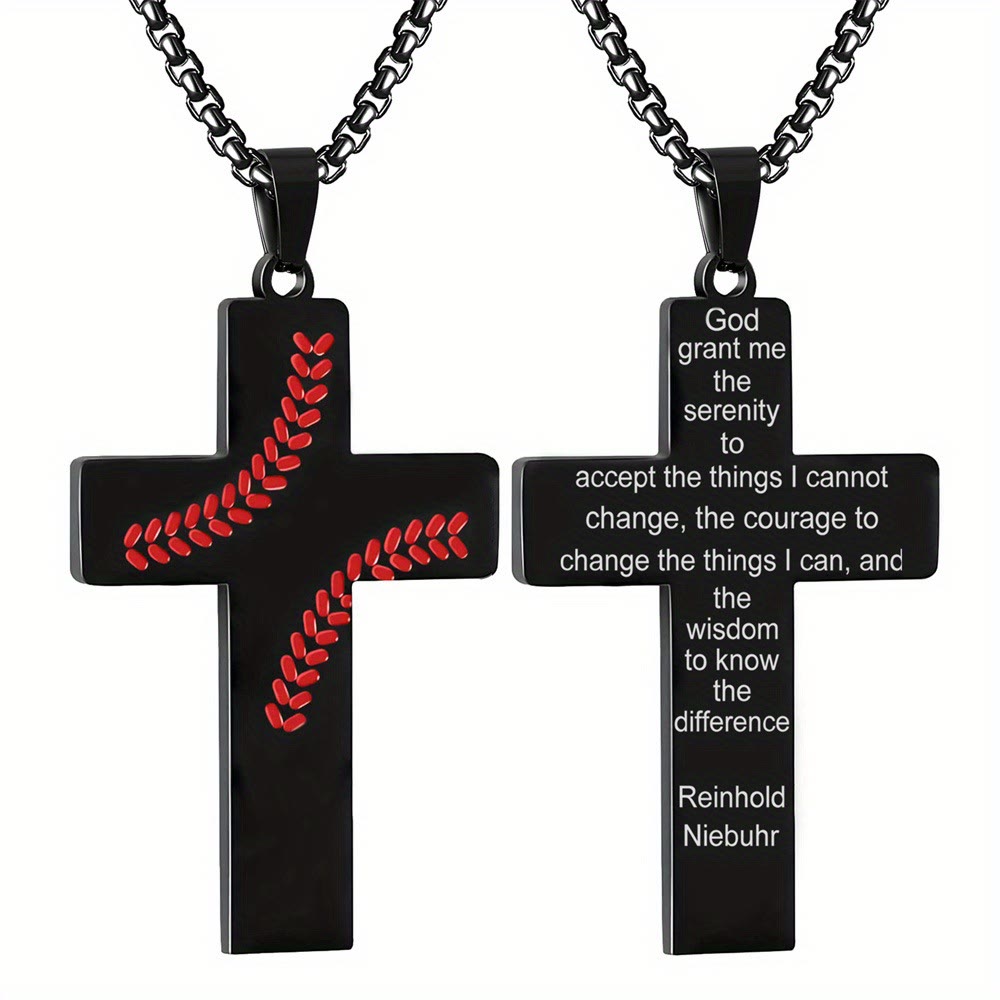 Christianartworkshop Baseball-Kreuzkette: Sportliche Hingabe & inspirierendes Zitat - Schwarz - Gott - image 23