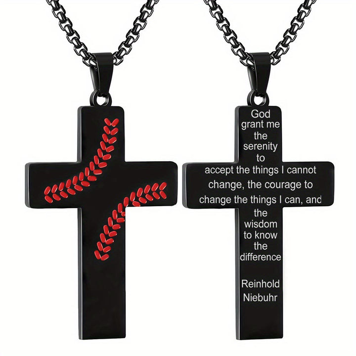 Christianartworkshop Baseball-Kreuzkette: Sportliche Hingabe & inspirierendes Zitat - Schwarz - Gott - image 23