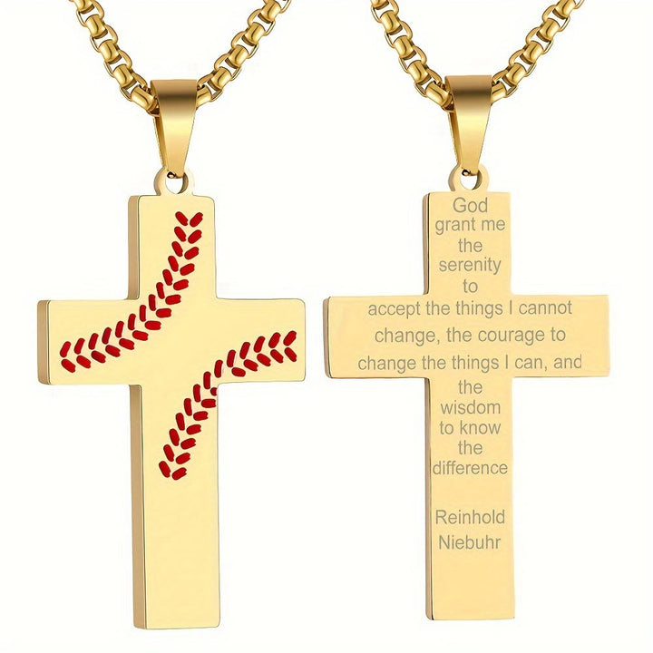 Christianartworkshop Baseball-Kreuzkette: Sportliche Hingabe & inspirierendes Zitat - Golden - Matthäus 6:9-13 - image 35
