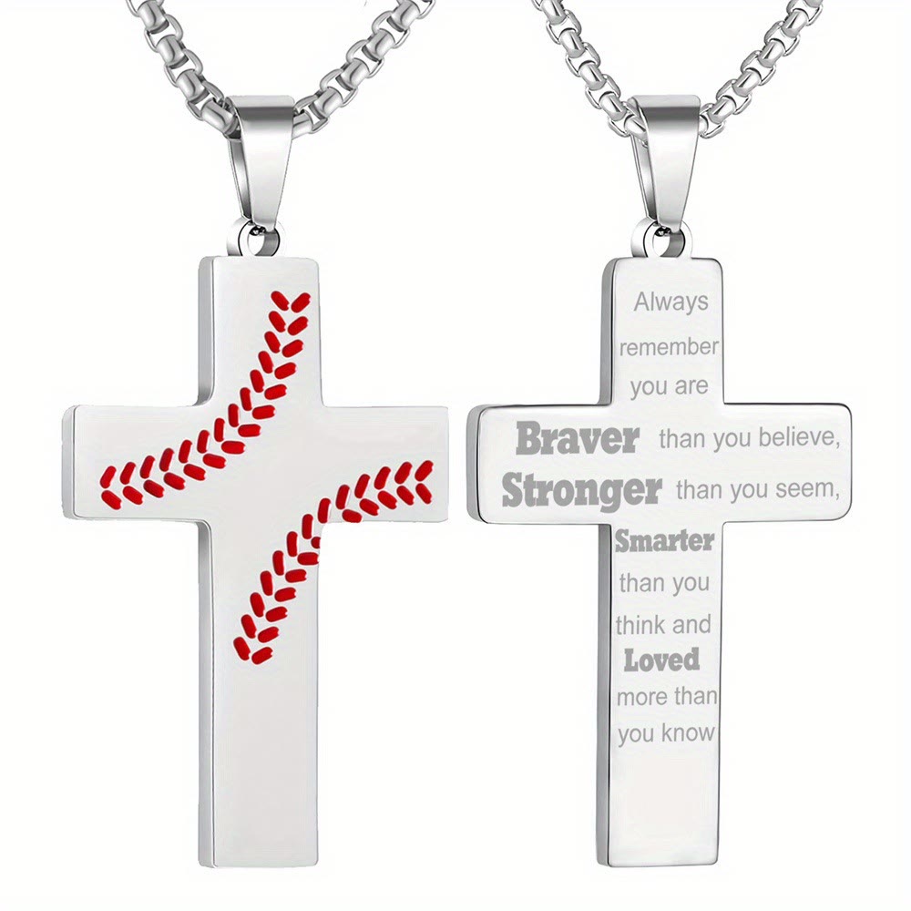 Christianartworkshop Baseball-Kreuzkette: Sportliche Hingabe & inspirierendes Zitat - image 4