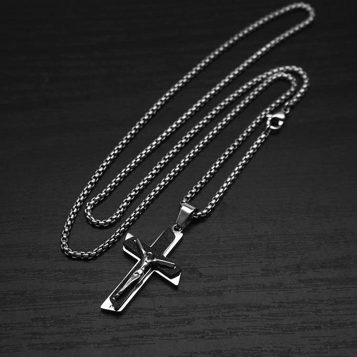 Kreuzanhänger-Halskette von Christianartworkshop: Spirituelles Symbol und handwerkliche Eleganz - Silber & Schwarz - image 7
