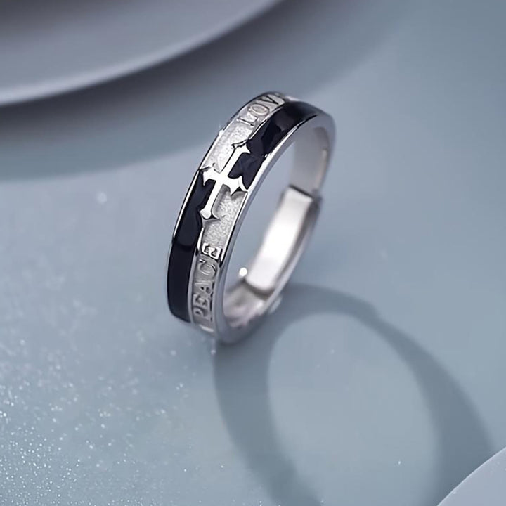 Christianartworkshop Kreuzring: Frieden, Liebe und zeitlose Hingabe - Einstellbar - image 0