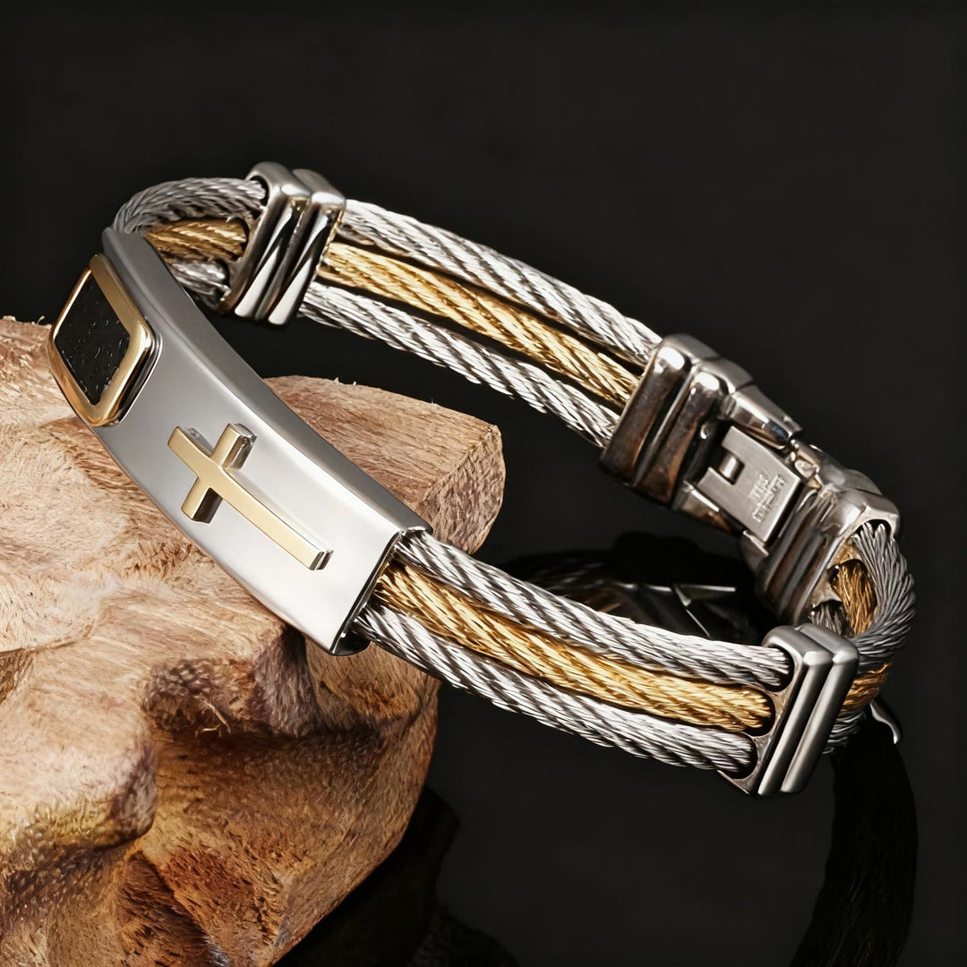 Christianartworkshop Mehrfarbiges Kreuzkabelarmband: Stilvoller Glaube und beständige Hingabe - image 4