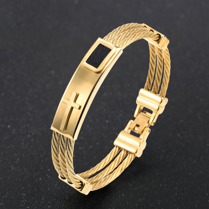 Christianartworkshop Mehrfarbiges Kreuzkabelarmband: Stilvoller Glaube und beständige Hingabe - Golden - image 12