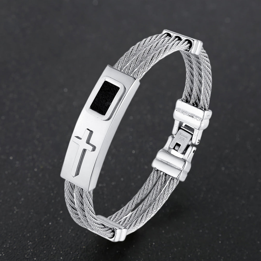 Christianartworkshop Mehrfarbiges Kreuzkabelarmband: Stilvoller Glaube und beständige Hingabe - Silber - image 10
