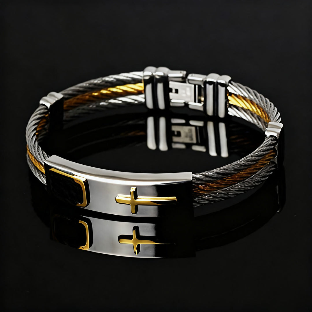 Christianartworkshop Mehrfarbiges Kreuzkabelarmband: Stilvoller Glaube und beständige Hingabe - image 2