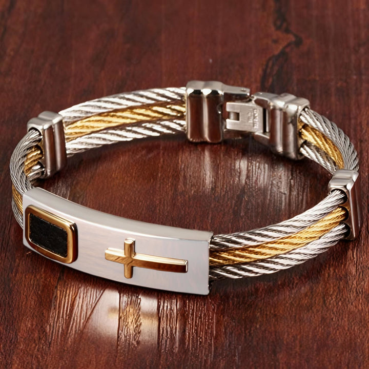 Christianartworkshop Mehrfarbiges Kreuzkabelarmband: Stilvoller Glaube und beständige Hingabe - image 5