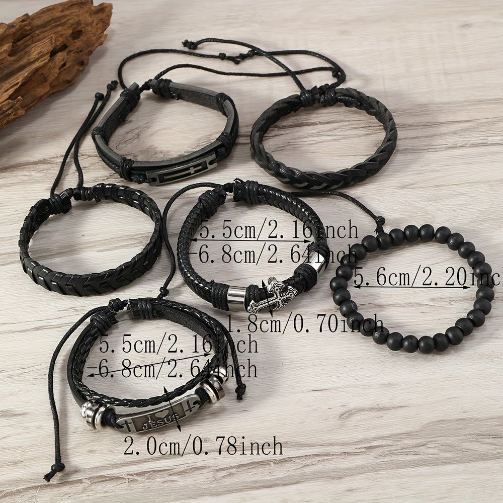 Christianartworkshop – Armbandset aus Leder mit christlicher Botschaft (6-teilig): Ausdruck von Hingabe und Stil - image 3