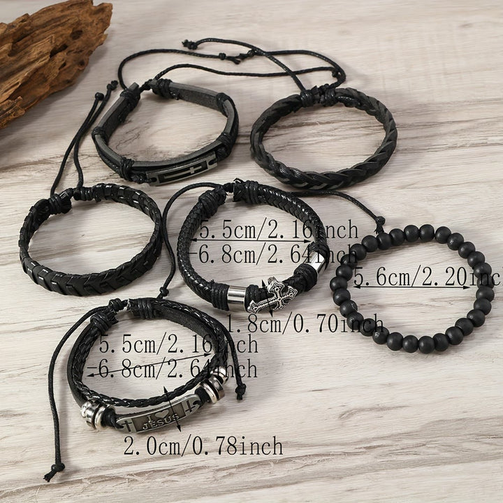 Christianartworkshop – Armbandset aus Leder mit christlicher Botschaft (6-teilig): Ausdruck von Hingabe und Stil - image 3