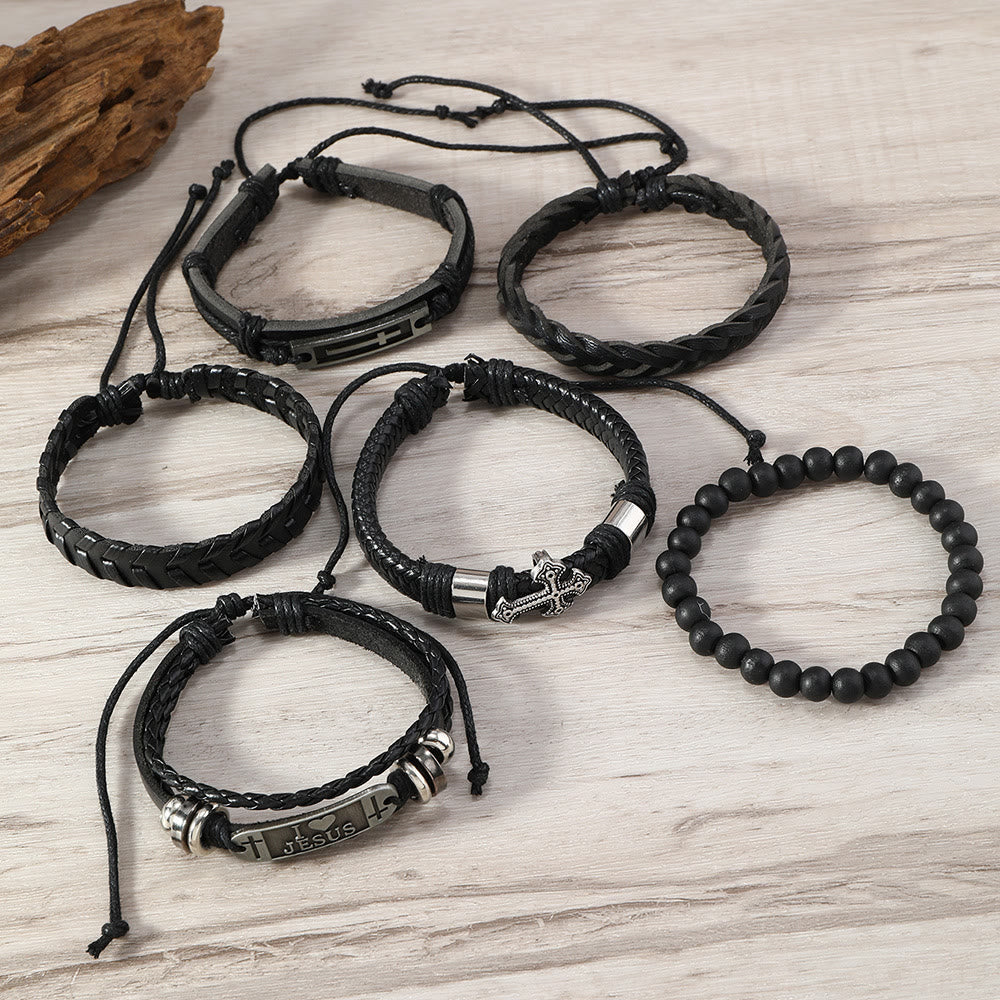 Christianartworkshop – Armbandset aus Leder mit christlicher Botschaft (6-teilig): Ausdruck von Hingabe und Stil - image 4