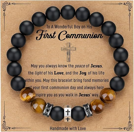 Christianartworkshop Kreuzarmband mit Tigerauge, schwarzem Onyx und Zirkonia – Akzentuierter Edelstahl - B - image 1