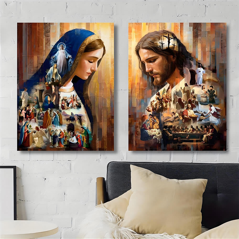 Christliche Wandkunst-Drucke mit spirituellen Erzählungen über Jesus und Maria: Glaubensreise und Geschichtenerzählen - image 2