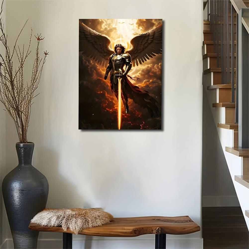 Christianartworkshop Erzengel Krieger Kunst Leinwand: Göttlicher Schutz & Spirituelle Tapferkeit - image 3