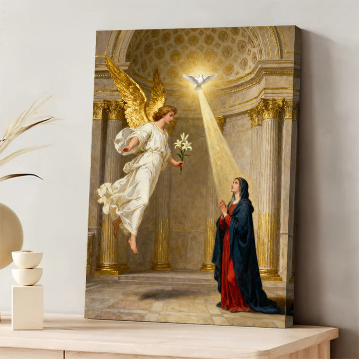 Christianartworkshop Verkündigungskunst auf Leinwand: Göttliche Gnade und spirituelle Ehrfurcht - Gerahmtes Leinwandgemälde - 11,81''*15,75''0,71"/30*40*1,8cm - image 0