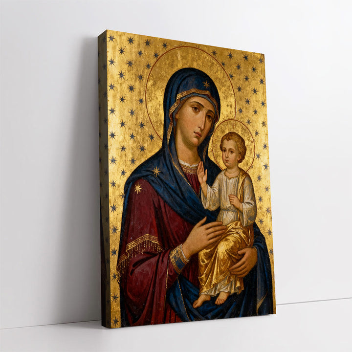 Christianartworkshop Madonna mit Kind auf Leinwand: Mütterliche Gnade und himmlische Hingabe - image 4