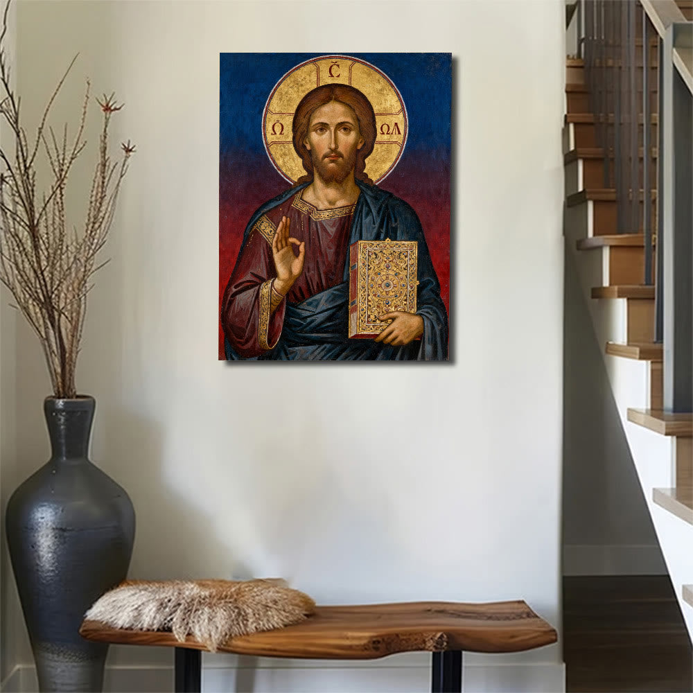 Christianartworkshop Christus Pantokrator auf Leinwand: Göttliche Autorität & Zeitlose Hingabe - image 1