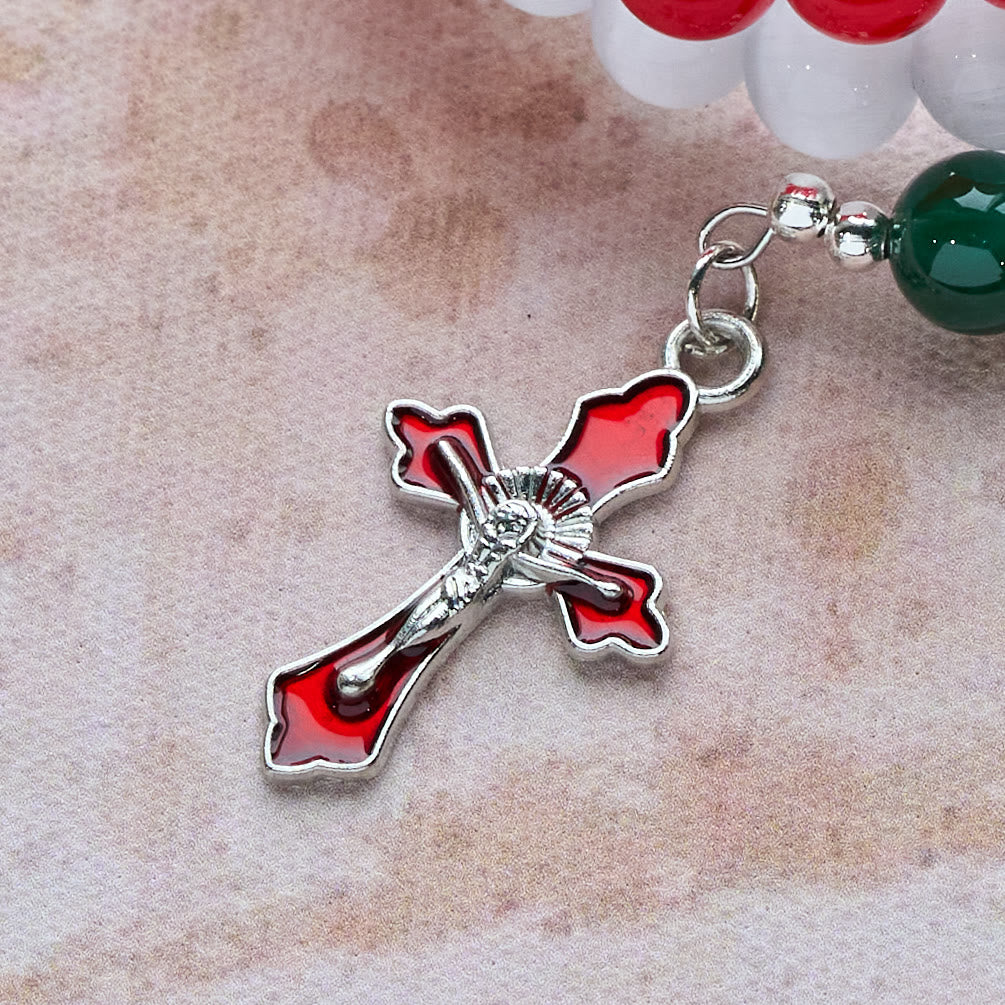 Christliche Kunstwerkstatt: Weihnachtliches Rosenkranzarmband aus Jade-Achat: Glaube & Festliche Andacht - image 6