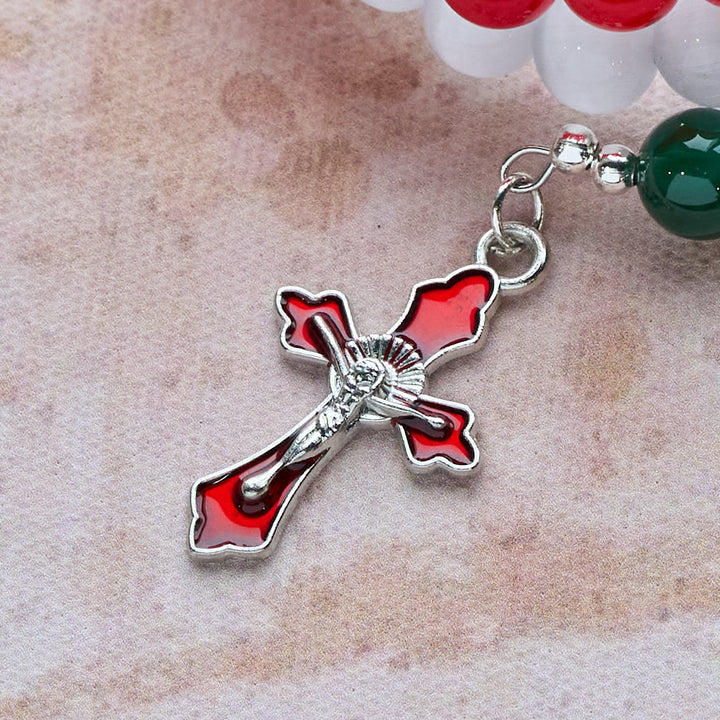 Christliche Kunstwerkstatt: Weihnachtliches Rosenkranzarmband aus Jade-Achat: Glaube & Festliche Andacht - image 6