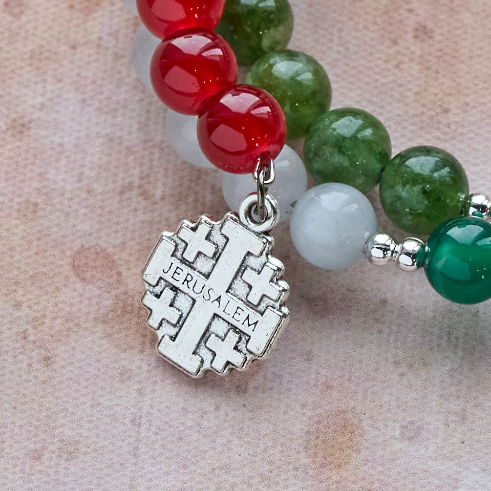 Christliche Kunstwerkstatt: Weihnachtliches Rosenkranzarmband aus Jade-Achat: Glaube & Festliche Andacht - image 8