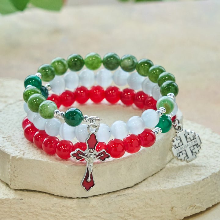 Christliche Kunstwerkstatt: Weihnachtliches Rosenkranzarmband aus Jade-Achat: Glaube & Festliche Andacht - image 5
