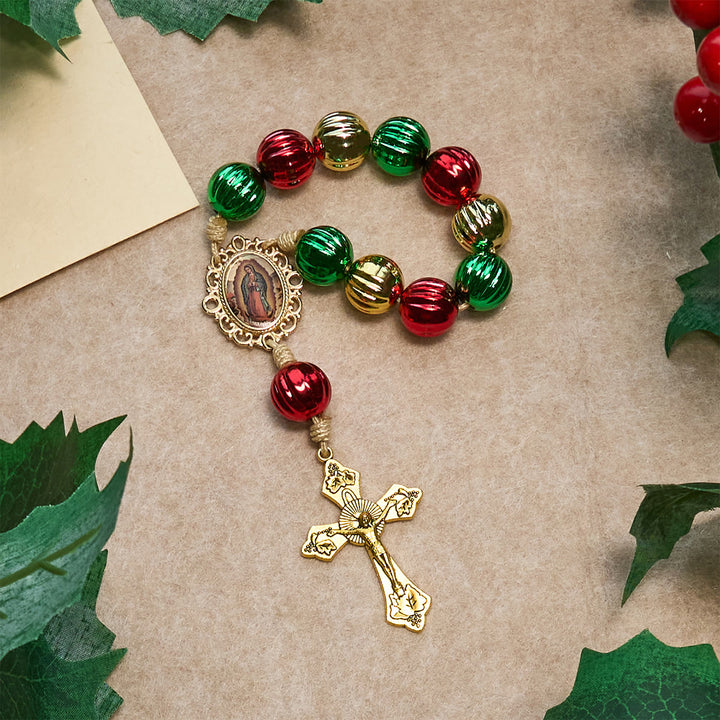 Christliche Kunstwerkstatt: Weihnachtlicher Taschenrosenkranz & Autoanhänger: Andacht & Festliche Gnade - image 4