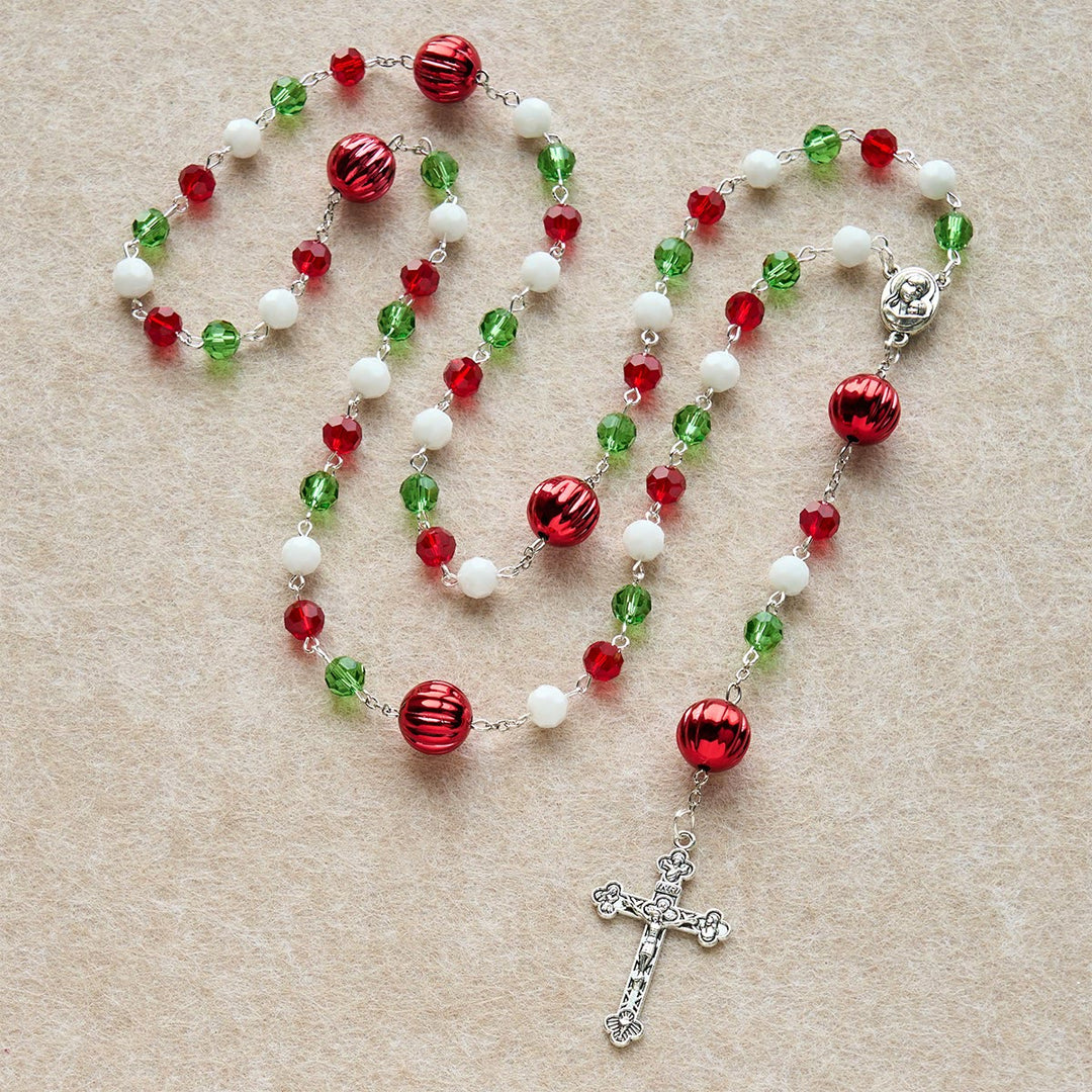 Christliche Kunstwerkstatt: Weihnachtlicher Kristallrosenkranz mit Kreuz: Treue Feier & Himmlische Verbindung - image 5