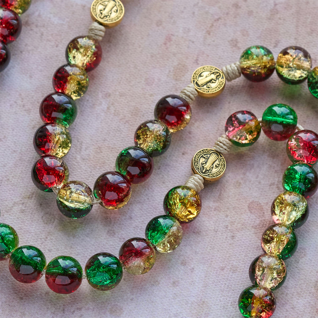 Christliche Kunstwerkstatt: Weihnachtlicher Glasrosenkranz mit Kreuz: Treue Feier & festlicher Glanz - image 6