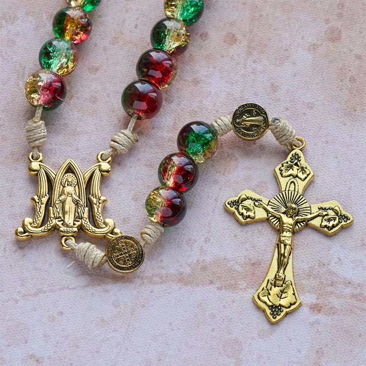 Christliche Kunstwerkstatt: Weihnachtlicher Glasrosenkranz mit Kreuz: Treue Feier & festlicher Glanz - image 7