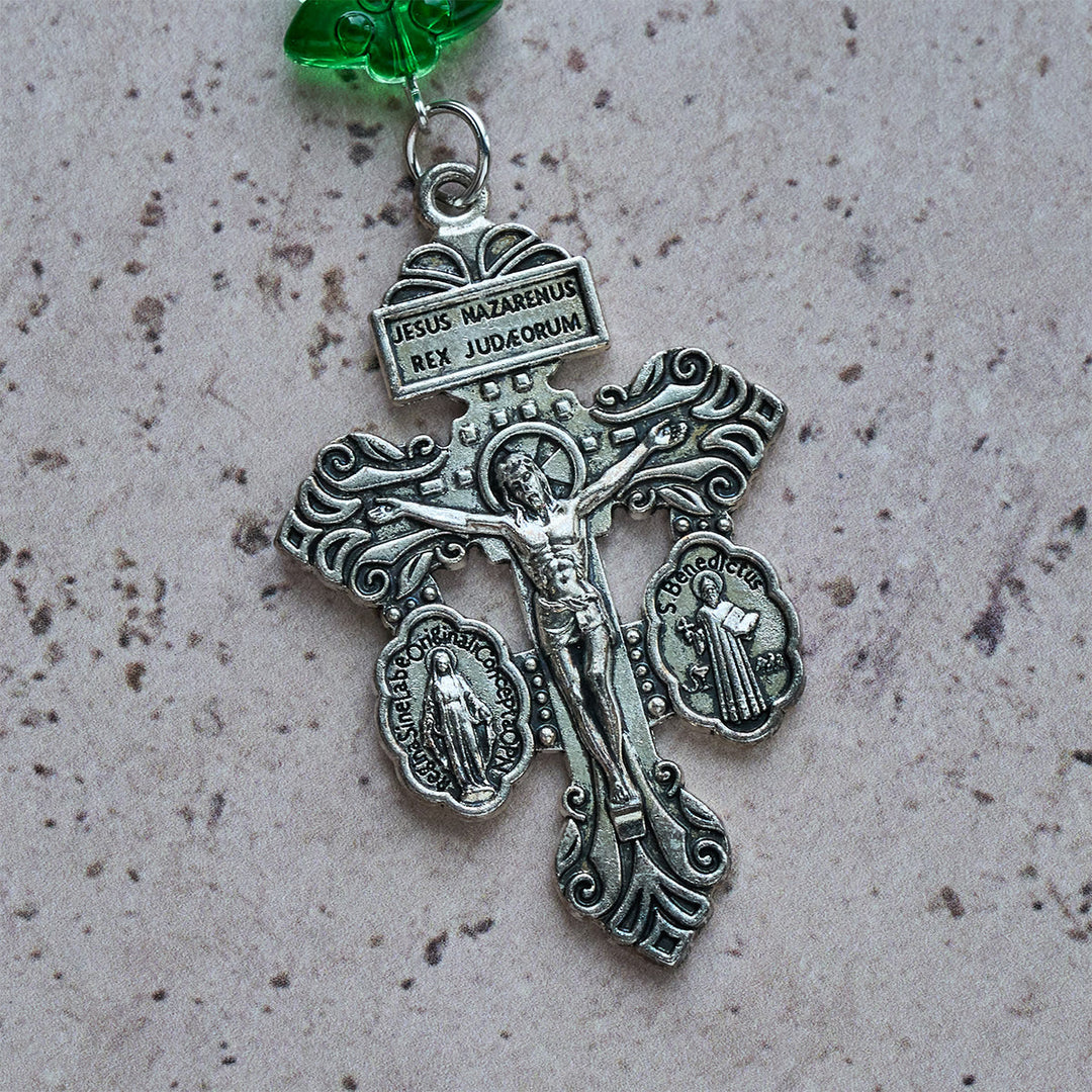 Weihnachtsgeschenk von Christianartworkshop: Rosenkranz mit gesegnetem Weihnachtsbaum und Kristall-Schmetterlingsperlen - image 14