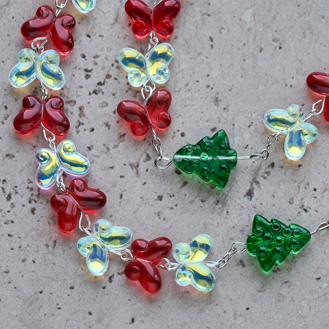 Rosenkranz „Gesegneter Weihnachtsbaum“ mit Kristall-Schmetterlingsperlen von Christianartworkshop - image 8