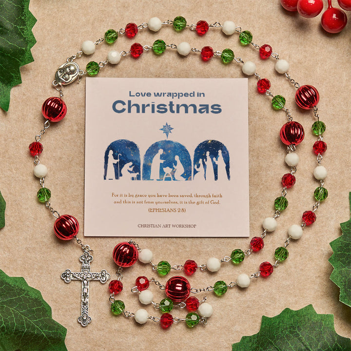 Weihnachtsgeschenk von Christianartworkshop: Kristallrosenkranz mit Kreuz – Treue Feier & Himmlische Verbindung - Liebe, verpackt in Weihnachten - image 3