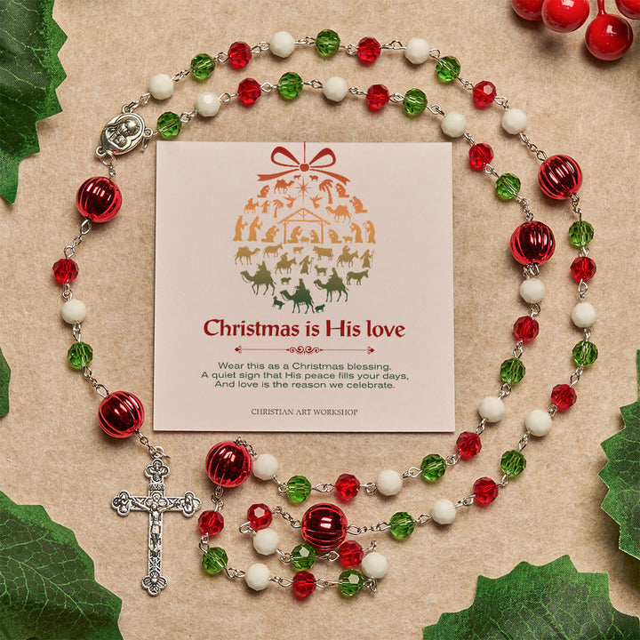 Weihnachtsgeschenk von Christianartworkshop: Kristallrosenkranz mit Kreuz – Treue Feier & Himmlische Verbindung - Weihnachten ist seine Liebe - image 0