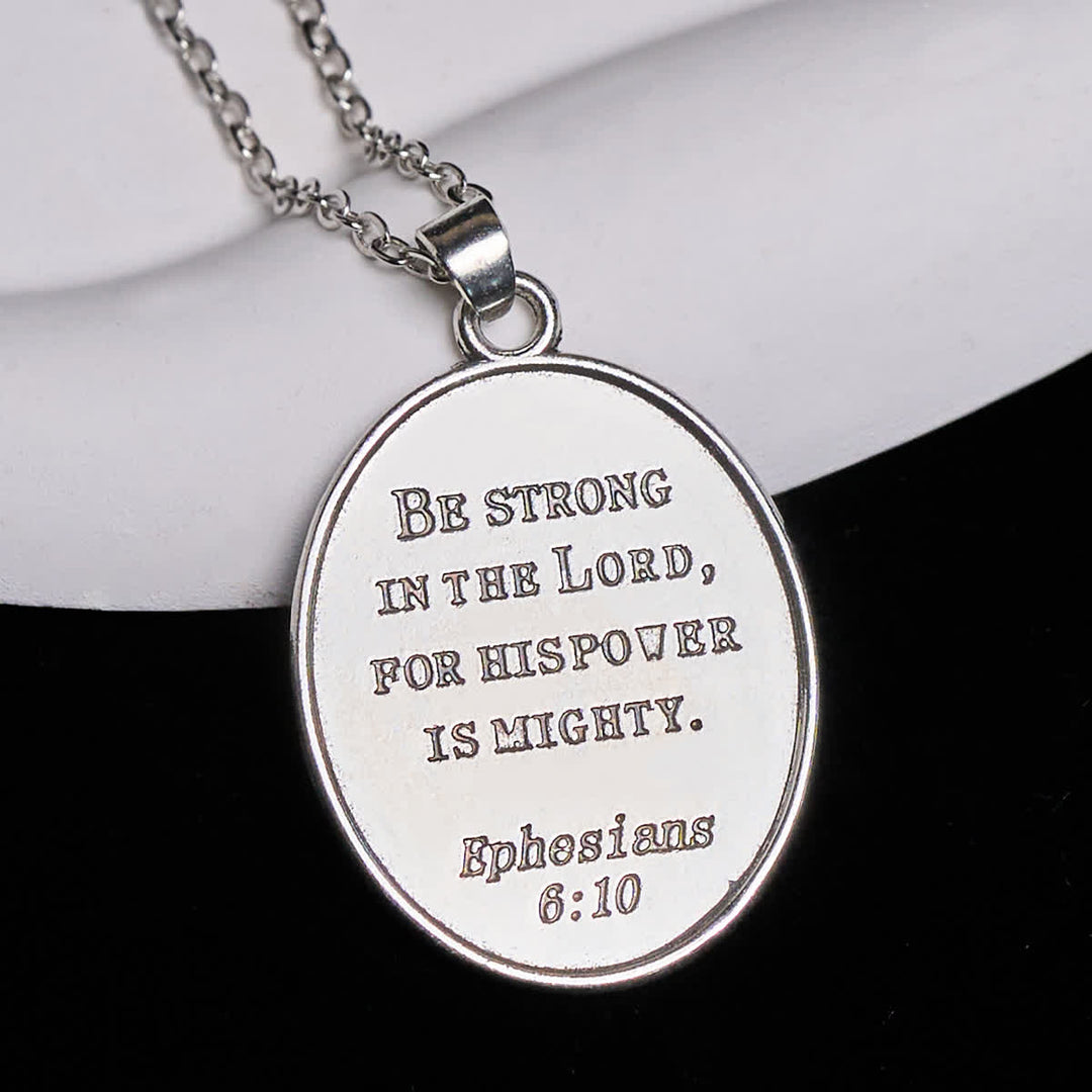 Christianartworkshop Halskette mit Anhänger „St. Michael“ in zweifarbigem Schwert und ovalem Schild - image 3