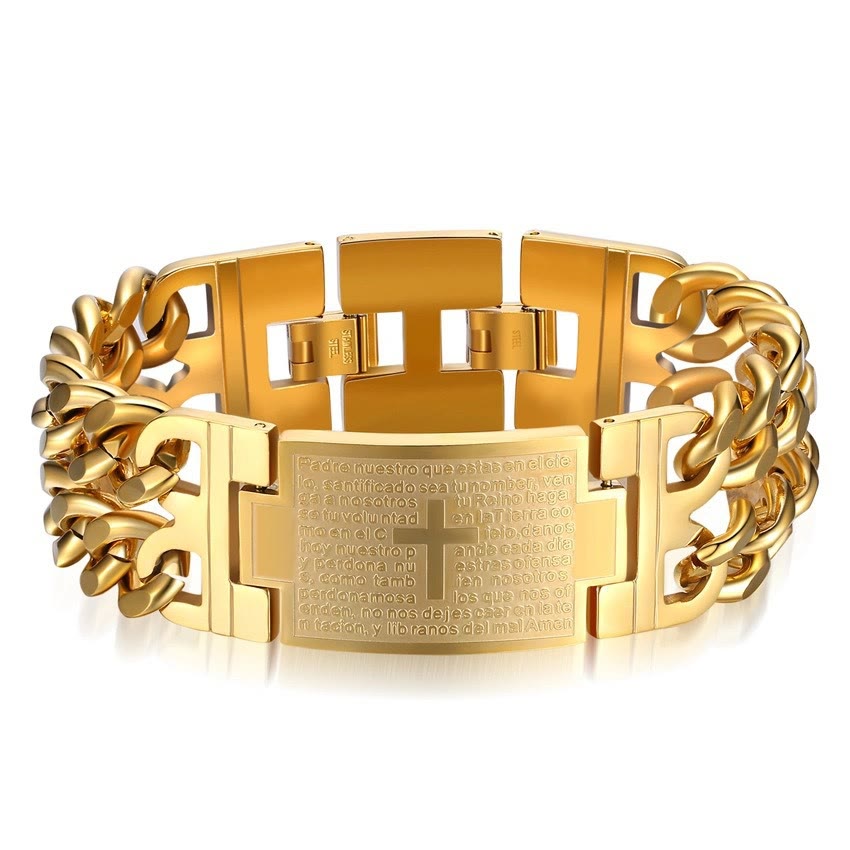 Christianartworkshop Kreuz- und Gebetsarmband: Heiliger Text und trendige Mode - Golden - image 6