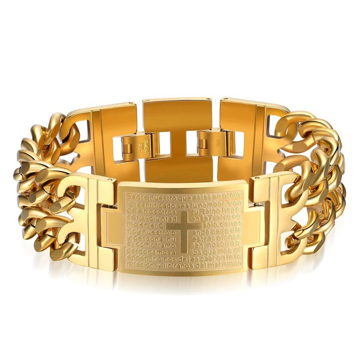 Christianartworkshop Kreuz- und Gebetsarmband: Heiliger Text und trendige Mode - Golden - image 6