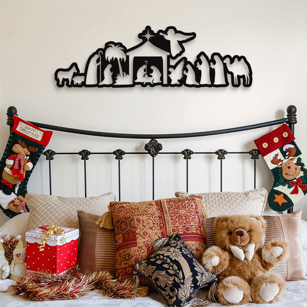 Christliche Wanddekoration aus Metall mit Krippenmotiv: Weihnachtlicher Glaube & Heilige Geschichten - image 5