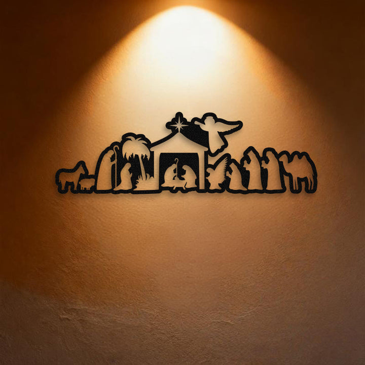 Christliche Wanddekoration aus Metall mit Krippenmotiv: Weihnachtlicher Glaube & Heilige Geschichten - image 2